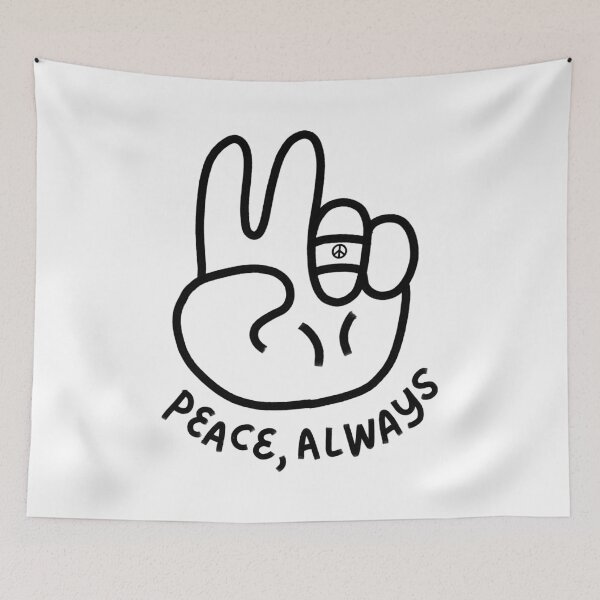 Item preview, Peace Always (Peace Sign Hand) (Black Ink) designed and sold by jdotrdot712.