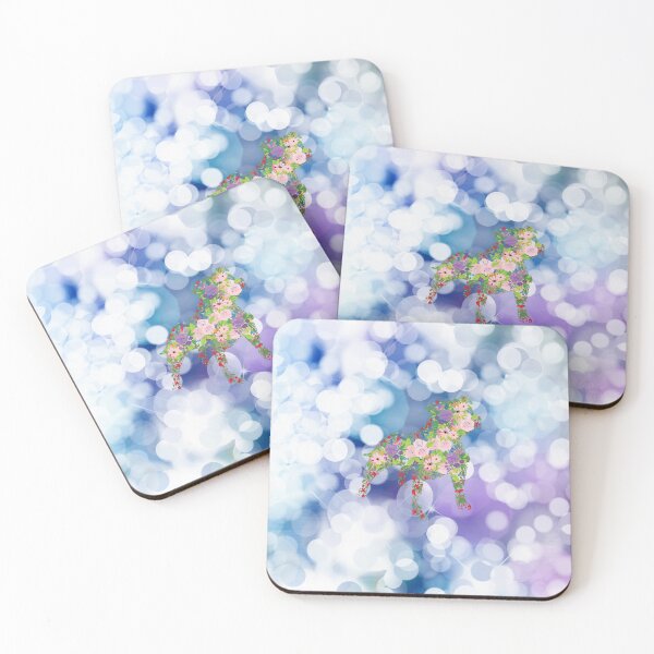 Item preview, Glittering Blue and Purple Floral Staffordshire Bull Terrier designed and sold by tribbledesign.