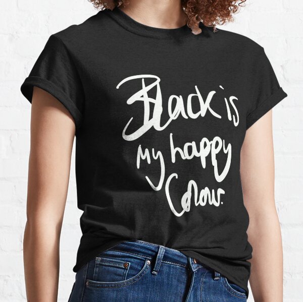 Wednesday Black Is My Happy Color Full Body Dark Silhouette T-Shirt