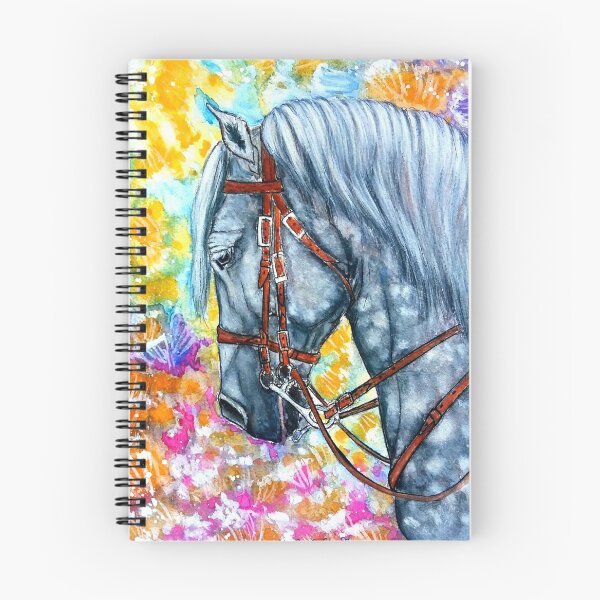 Item preview, Andalusian stallion portrait painting colorfull background designed and sold by horseaddicted.