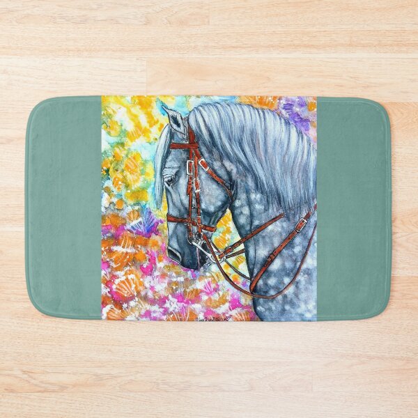Item preview, Andalusian stallion portrait painting colorfull background designed and sold by horseaddicted.