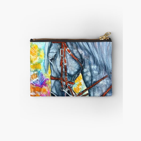 Item preview, Andalusian stallion portrait painting colorfull background designed and sold by horseaddicted.