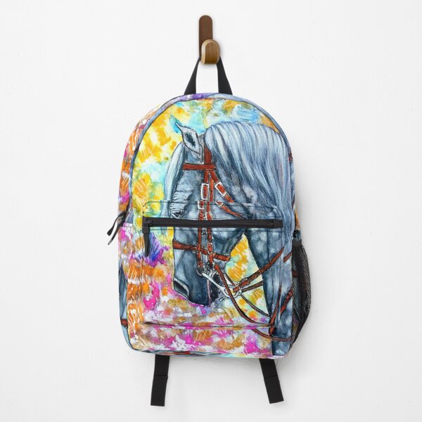Item preview, Andalusian stallion portrait painting colorfull background designed and sold by horseaddicted.