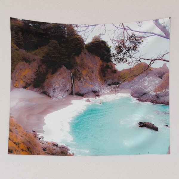 Item preview, waterfall with sandy beach at Mcway Falls, Big Sur, Highway 1, California, USA designed and sold by Mrvell.