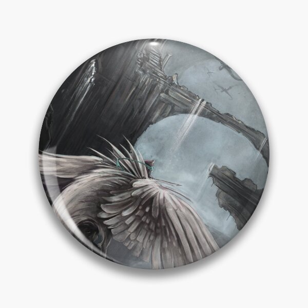 Item preview, Imagined creature flying through ruins designed and sold by OnHeathAndMoor.