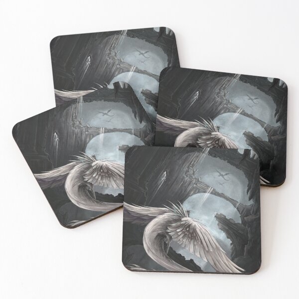 Item preview, Imagined creature flying through ruins designed and sold by OnHeathAndMoor.