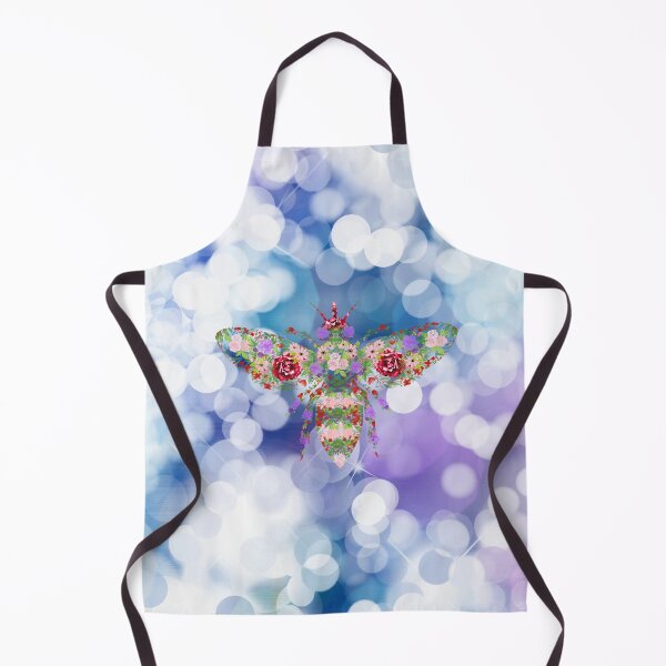 Item preview, Glittering Blue and Purple Floral Worker Bee designed and sold by tribbledesign.
