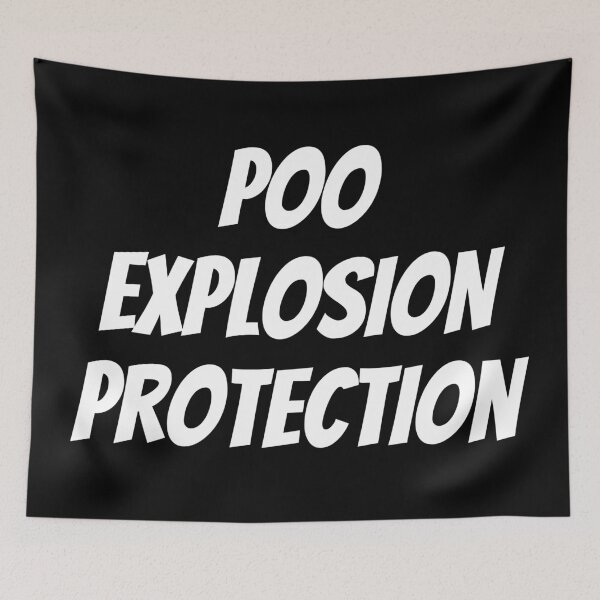 Item preview, Poo explosion protection. Text only design. White text. designed and sold by JellyBeenzz.
