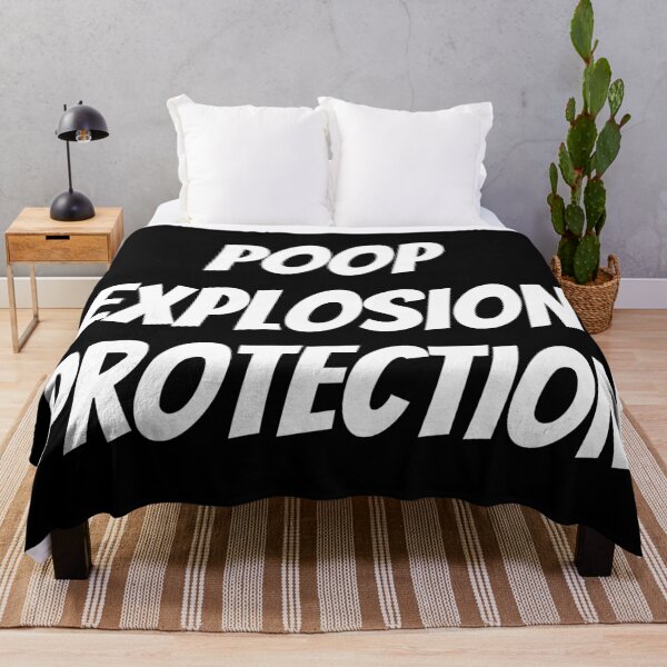 Item preview, Poop explosion protection. Text only design. White text. designed and sold by JellyBeenzz.
