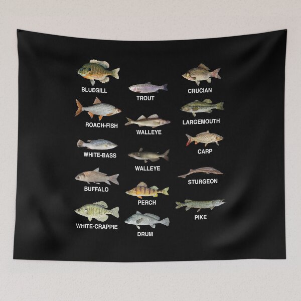 Item preview, Fish Species Graphic Freshwater Jersey designed and sold by Manisma Road.