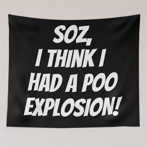 Item preview, Soz (Sorry), I think I had a poo explosion! Text only design. White text. designed and sold by JellyBeenzz.