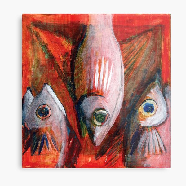 fish06-2007 - three fish expressionist Metal Print