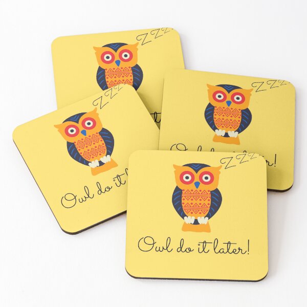 Item preview, Búho perezoso divertido amarillo 'Búho hazlo más tarde' designed and sold by MynameisRafe.