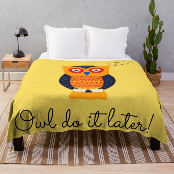 Item preview, Búho perezoso divertido amarillo 'Búho hazlo más tarde' designed and sold by MynameisRafe.