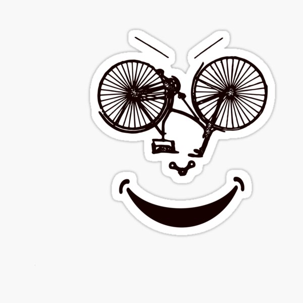 Smiling Bicycle, FUNNY smiling bike, Funny cycling gift Sticker