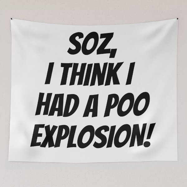 Item preview, Soz (Sorry), I think I had a poo explosion! Text only design. Black text. designed and sold by JellyBeenzz.