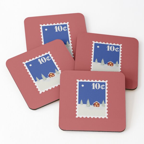 Item preview, Cozy red cabin stamp designed and sold by tifft.