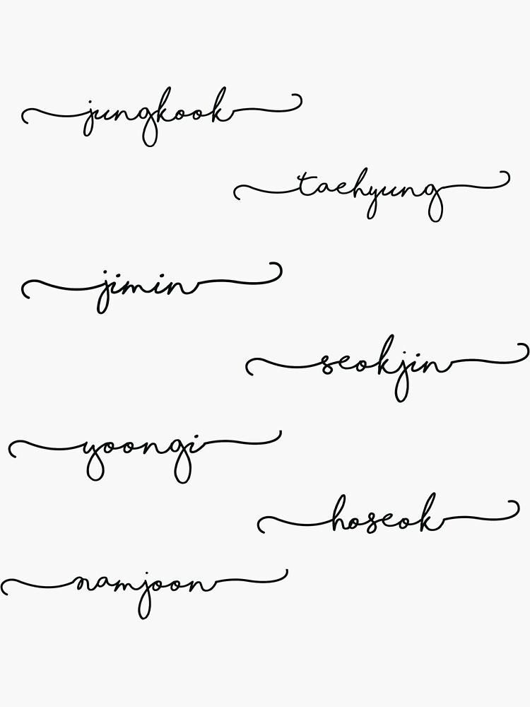 “bts calligraphy stickers " Sticker for Sale by eternalglow | Redbubble