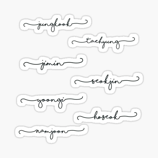 caligrafía bts pegatinas Pegatina