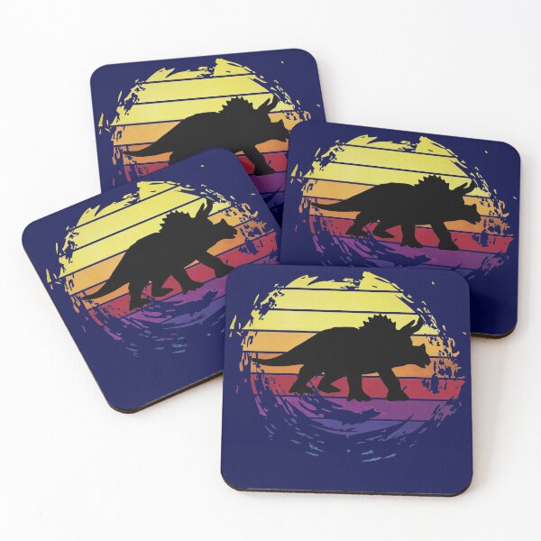 Item preview, Dinosaur Triceratops animal on retrostyle retro background designed and sold by ChatterFox.