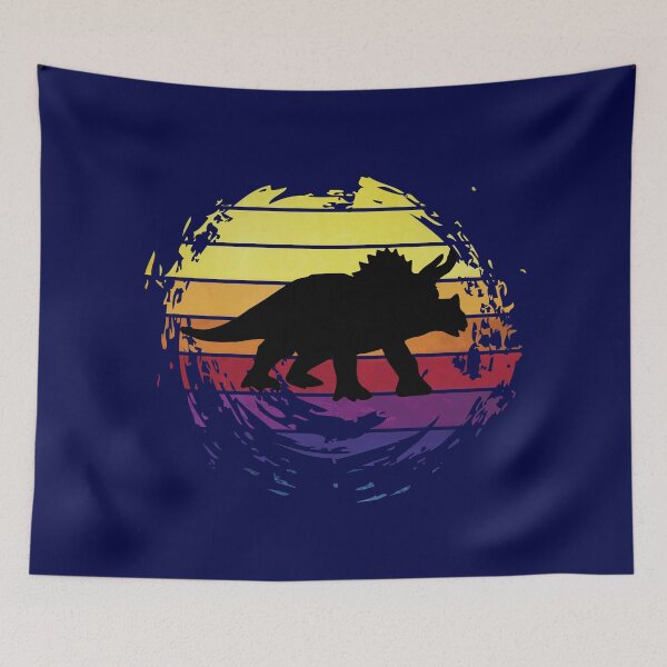 Item preview, Dinosaur Triceratops animal on retrostyle retro background designed and sold by ChatterFox.