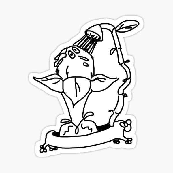 "Shower Plant Monster Lineart Drawing" Sticker for Sale by Bakemoji
