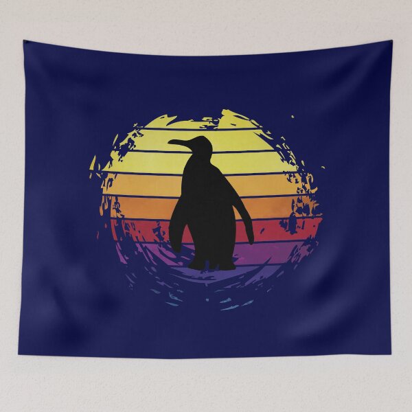 Item preview, Penguin animal on retrostyle retro background designed and sold by ChatterFox.