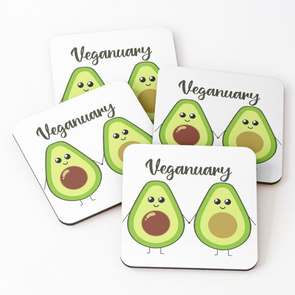 Item preview, Veganuary | cute avocado holding hands designed and sold by felinefeelings.