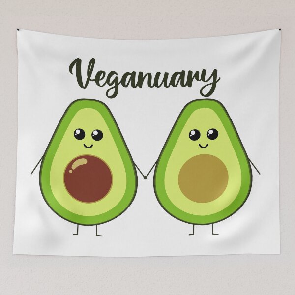 Item preview, Veganuary | cute avocado holding hands designed and sold by felinefeelings.