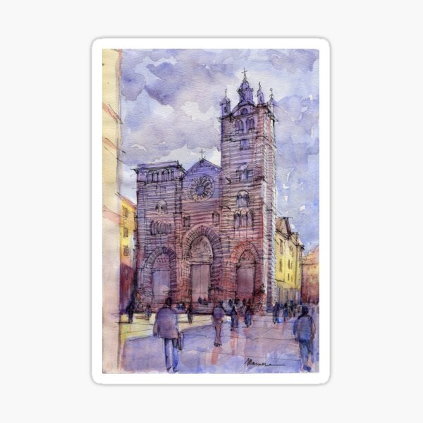 Item preview, Cattedrale di Genova - schizzo di studio a colori designed and sold by Luca  Massone.