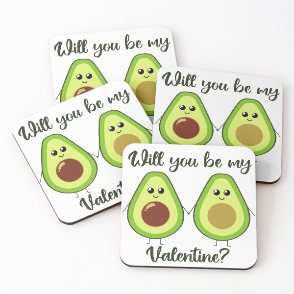 Item preview, Will you be my valentine | cute avocado holding hands designed and sold by felinefeelings.