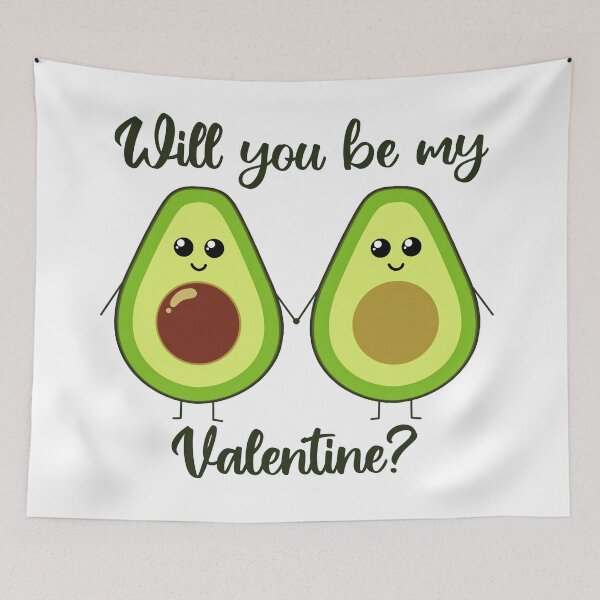 Item preview, Will you be my valentine | cute avocado holding hands designed and sold by felinefeelings.