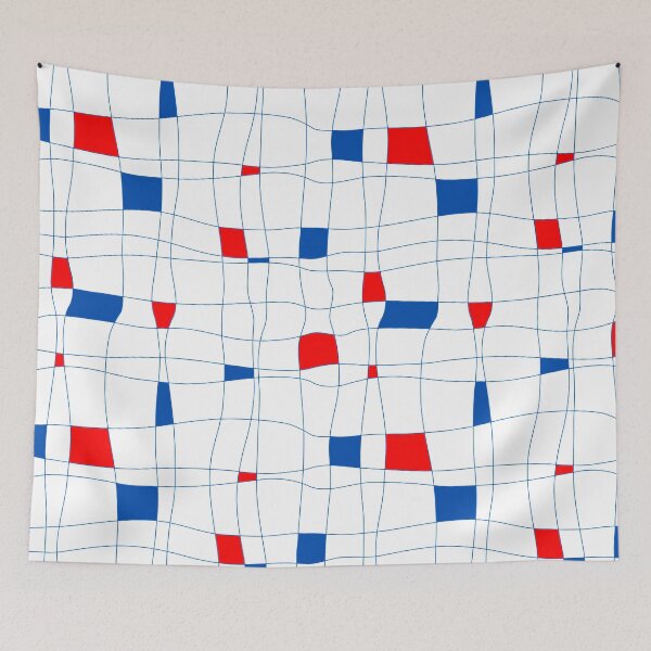 Item preview, Blue and Red Asymmetrical Rectangles designed and sold by LamaraK.