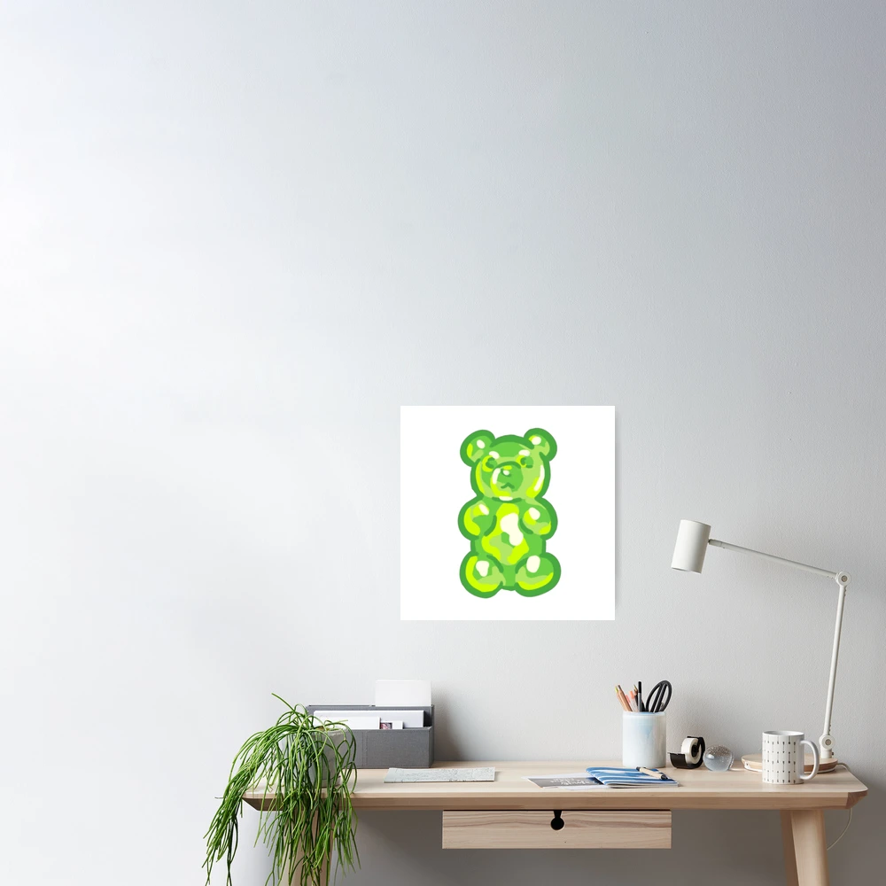 Green Gummy Bear Poster for Sale by QuirkyStudio