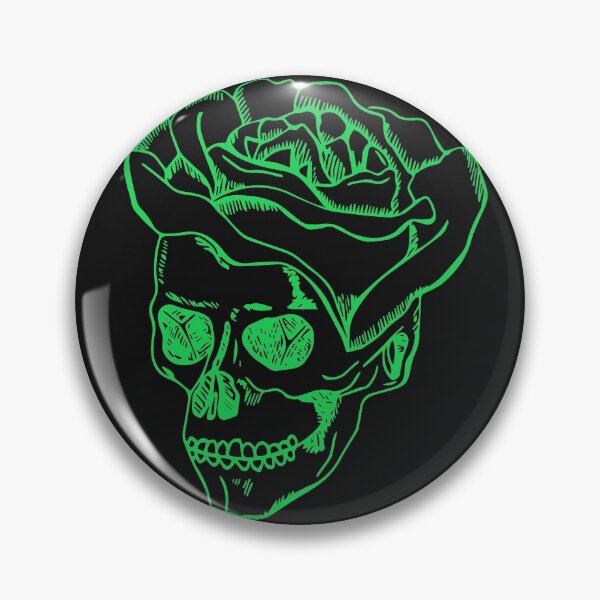 Item preview, 3d flower green skull sketch designed and sold by wodra.