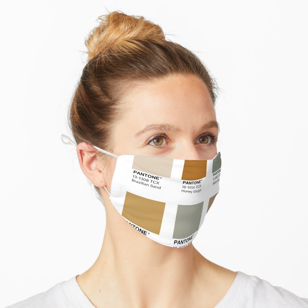 Neutrals Gold And Green Pantone Color Swatch Pack Mask By Jadeillustrates Redbubble