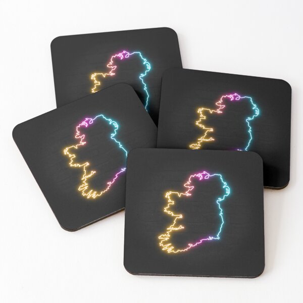 Item preview, Ireland Neon Outline - Retrowave Multicolor Glow designed and sold by dylanxh.