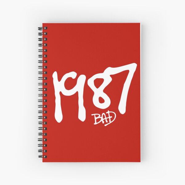 1987 BAD - white (Michael Jackson) Spiral Notebook