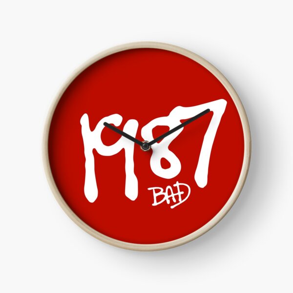 1987 BAD - white (Michael Jackson) Clock