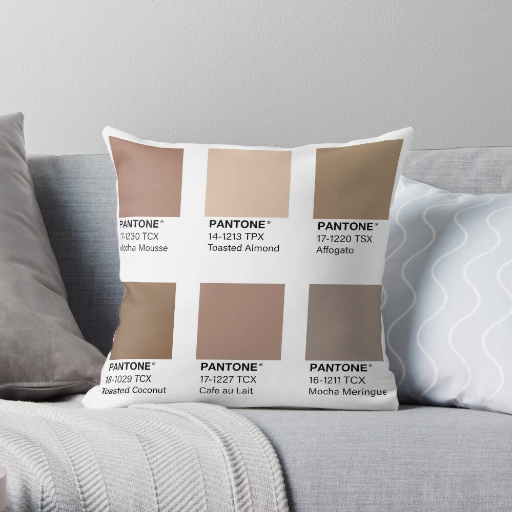 Nudes Pantone Color Swatch Pack Throw Pillow By Jadeillustrates Redbubble