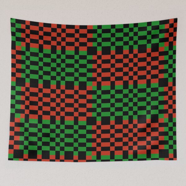 Item preview, Snake Scales Python Snakeskin Pixel Red Green and Black Designs Camouflage Repeating Retro Vintage Patterns designed and sold by TeachUrb.