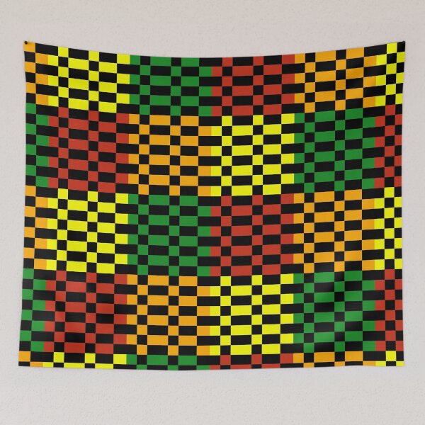 Item preview, 8bit Retro Pixel Red Green Orange Yellow and Black Designs Camouflage Repeating Retro Vintage Patterns designed and sold by TeachUrb.