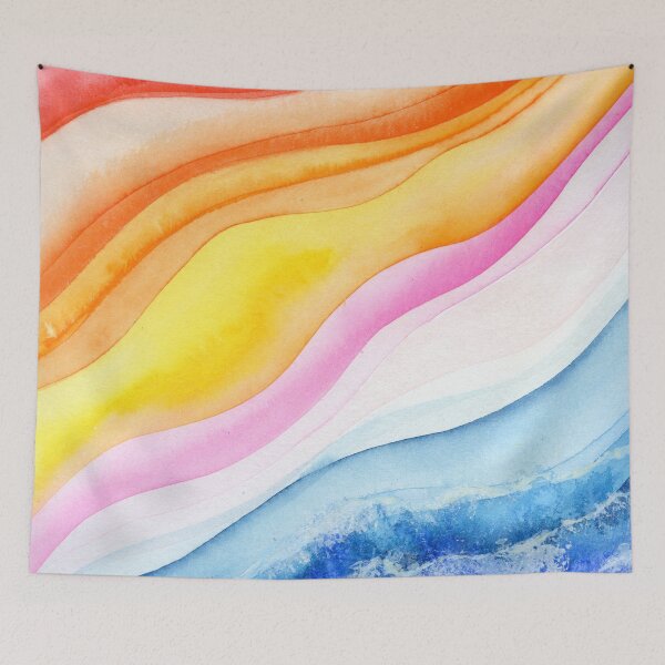 Item preview, pink and yellow waves designed and sold by kosarandrea.