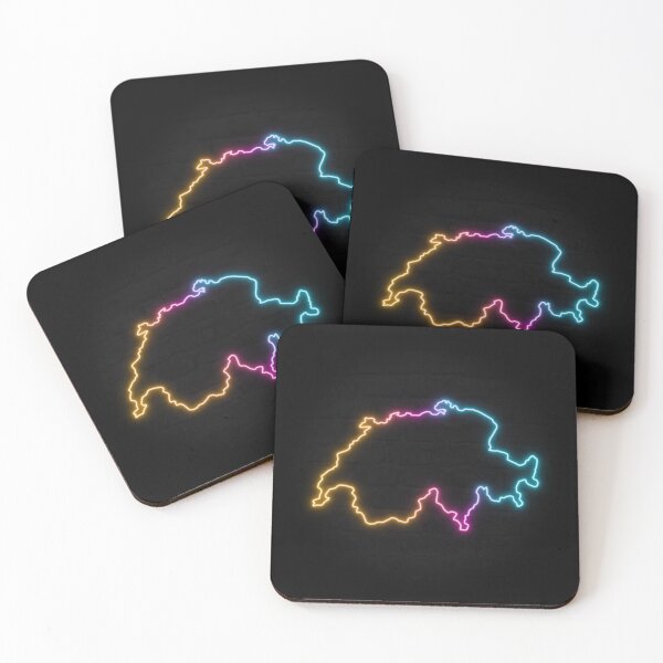 Item preview, Switzerland Neon Outline - Retrowave Multicolor Glow designed and sold by dylanxh.