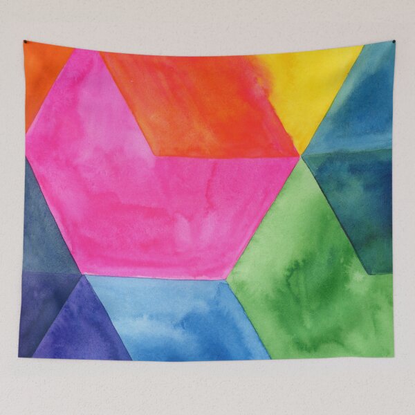 Item preview, abstract hexagons designed and sold by kosarandrea.