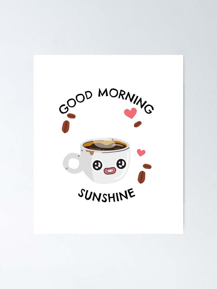 Hello good morning start today with smell good coffee, coffee cup cartoon  vector illustration Stock Vector