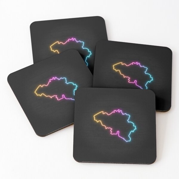 Item preview, Belgium Neon Outline - Retrowave Multicolor Glow designed and sold by dylanxh.