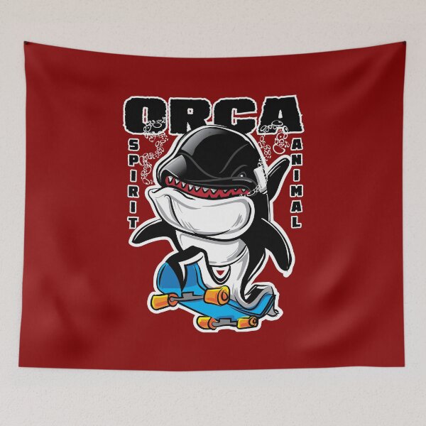 Item preview, Orca on a Skateboard Spirit Animal by eShirtLabs designed and sold by eShirtLabs.
