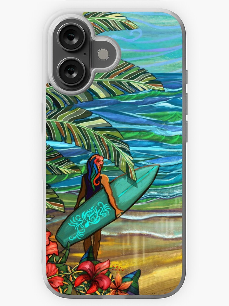 iPhone - Hawaiian  Vintage Hawaiian Surfer Girl Fine Art Print