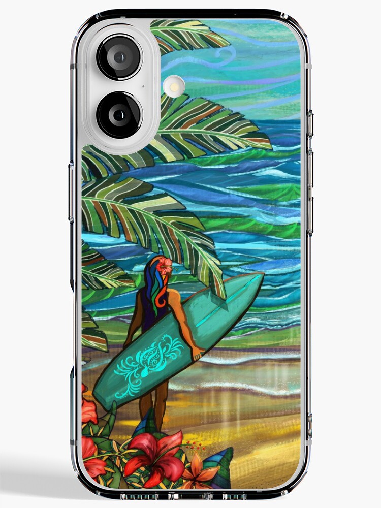 Vintage Hawaiian Surfer Girl Fine Art Print